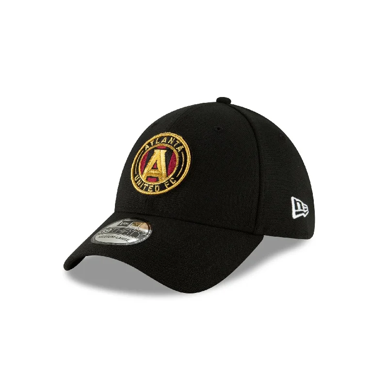 baseball hat for professional -  Atlanta United FC Black 39THIRTY Stretch Fit Hat