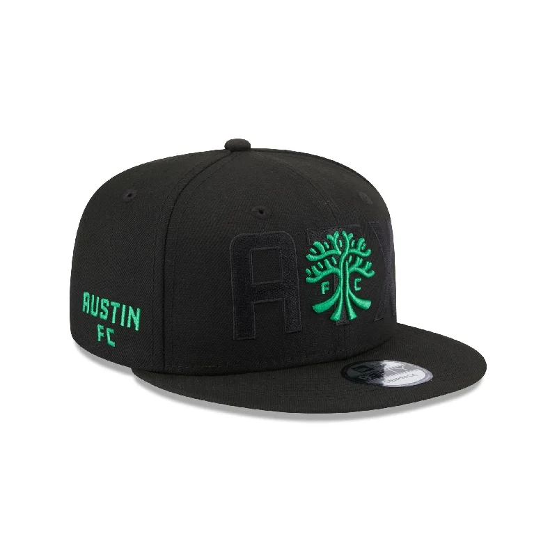 baseball hat for mlb -  Austin FC Black 9FIFTY Snapback Hat