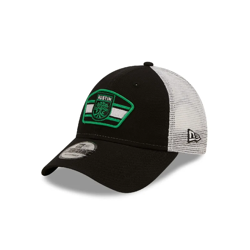 baseball hat for high school -  Austin FC Black 9FORTY Trucker Hat