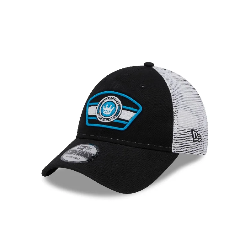 baseball hat for supporters -  Charlotte FC Black 9FORTY Trucker Hat