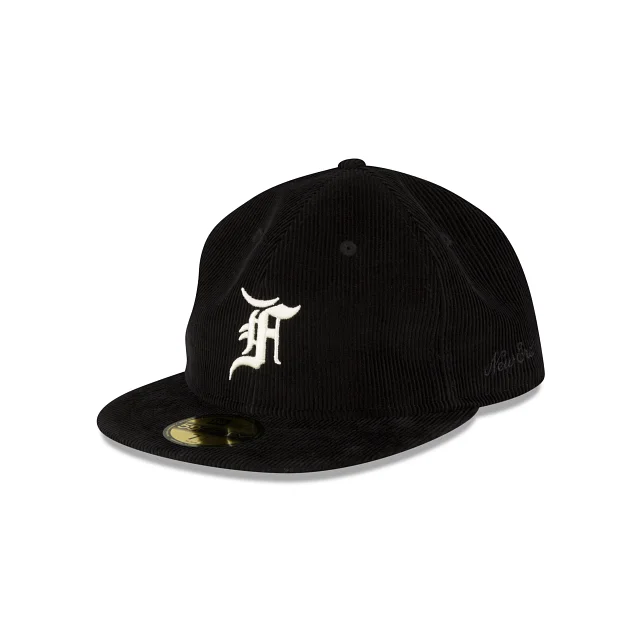 baseball hat for celebrations -  Fear of God Essentials Corduroy Black 59FIFTY Fitted Hat