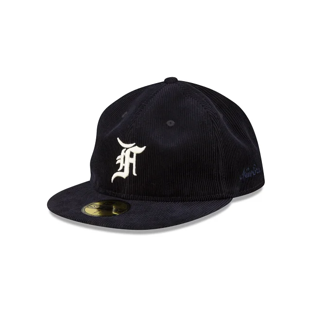 baseball hat for graduations -  Fear of God Essentials Corduroy Navy 59FIFTY Fitted Hat