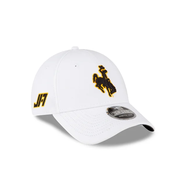 baseball hat for universities -  JA17 Wyoming Cowboys White 9FORTY Snapback Hat