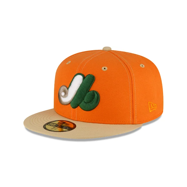 baseball hat sizes -  Just Caps Orange Popsicle Montreal Expos 59FIFTY Fitted Hat