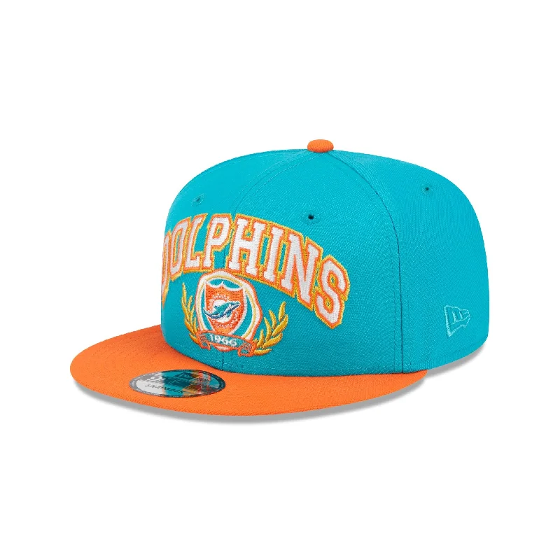 baseball hat for game day -  Miami Dolphins Team Establish 9FIFTY Snapback Hat