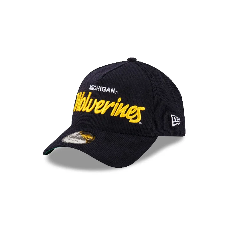 baseball hat for ventilation -  Michigan Wolverines Collegiate Corduroy 9FORTY A-Frame Snapback Hat