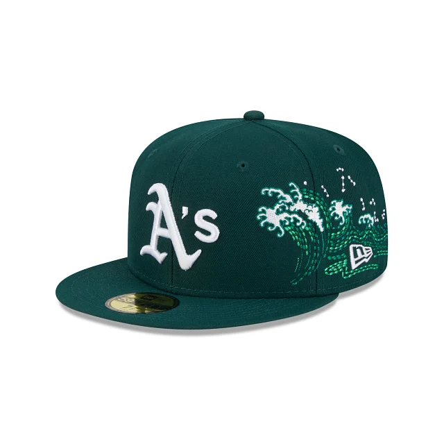 baseball hat fitted -  Oakland Athletics Tonal Wave 59FIFTY Fitted Hat