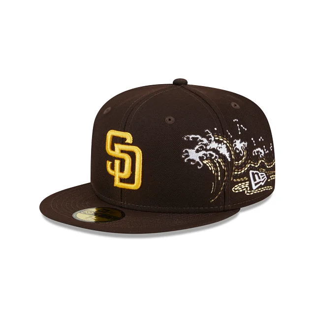 baseball hat adjustable -  San Diego Padres Tonal Wave 59FIFTY Fitted Hat