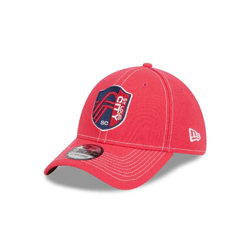 baseball hat for team spirit -  St. Louis City SC Pink 39THIRTY Stretch Fit Hat