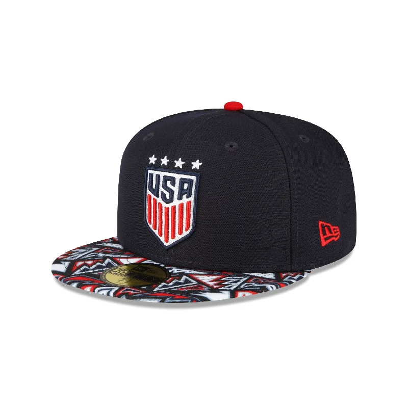 baseball hat for pets -  US Soccer Pattern Visor 59FIFTY Fitted Hat