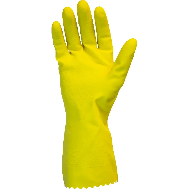 maintenance gloves -  18 Mil Amber Unlined Latex Glove, 12 pair-Medium