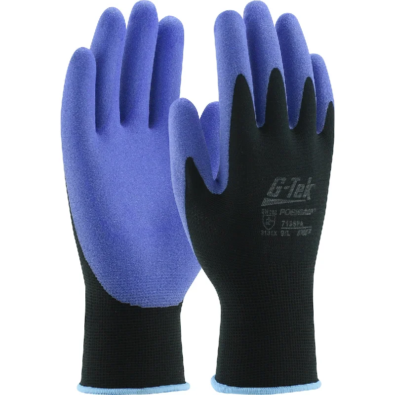 multipurpose gloves -  713SPA Blue PVC, Palm Coat on Black 13 Gauge Nylon Liner. 12 Pair