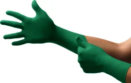 science gloves -  Ansell Medium Green TouchNTuff® Nitrile Disposable Gloves (100 Gloves Per Box)