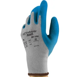 party gloves -  Ansell ActivArmr® Natural Latex Rubber Coated Work Gloves With Cotton And Polyester Liner And Knit Wrist