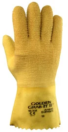 rubber gloves -  Ansell Size 10 Golden Grab-It® II Heavy Weight Latex And Natural Rubber Work Gloves With Yellow Jersey And Knit Liner And Gauntlet Cuff