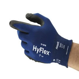 striped gloves -  Ansell HyFlex® Foam Nitrile Coated Work Gloves With Nylon And Spandex Liner And Knit Wrist