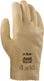 brown gloves -  Ansell KSR® Light Weight Vinyl Work Gloves With Tan Interlock Cotton Liner And Slip-On Cuff