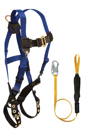 elbow length gloves -  Back D-ring , Tongue Buckles, 5pt, 6' Looped SoftPack Lanyard with Snap Hook