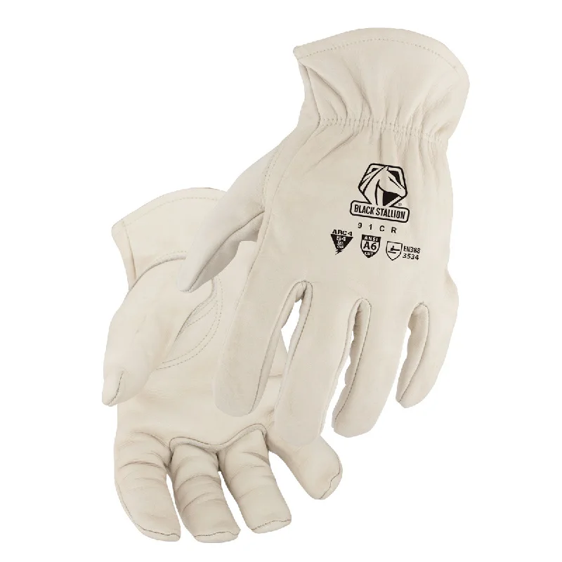 nitrile gloves -  Black Stallion A6 Cut-Resistant Grain Cowhide Drivers Glove - 91CR