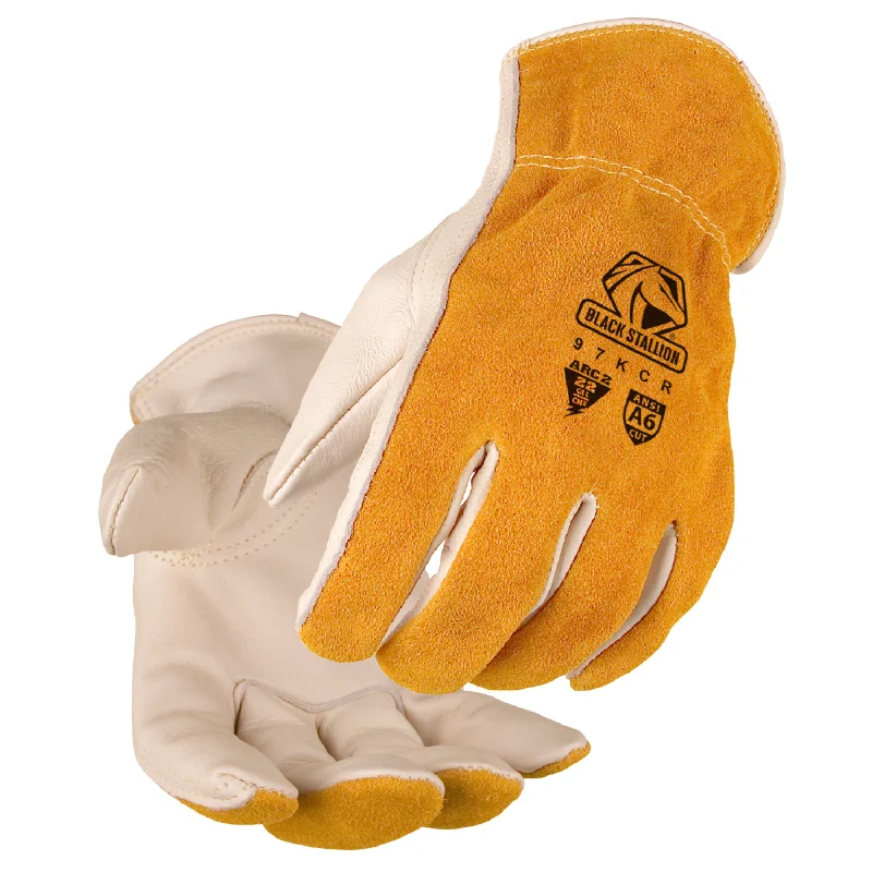 anti-static gloves -  Black Stallion ARC-Rated & A6 Cut-Resistant Cowhide Drivers Glove - 97KCR