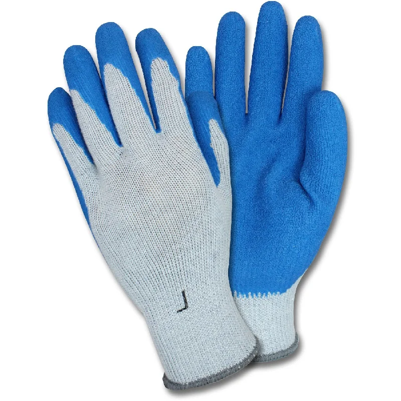 vegan gloves -  Blue/Grey Coated Knit Gloves (12/pk)