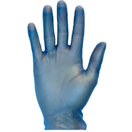 velvet gloves -  Blue Vinyl Powder-Free Gloves (100/bx)