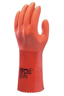 pool gloves -  SHOWA Best Glove Size 9 Orange Atlas 12" Cotton Knit Lined Cotton And PVC Fully Coated Chemical Resistant Gloves With Rough And Textured Finish And Gauntlet Cuff