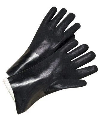 gym gloves -  Radnor Large 10" Black Double Dipped PVC Glove With Sandpaper Grip And Interlock Lining