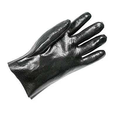 firefighter gloves -  Radnor Large Black 10" Economy PVC Glove Fully Coated With Rough Finish Palm