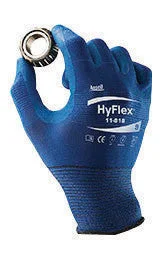 horseback riding gloves -  Ansell Size 7 HyFlex 18 Gauge Ultra Light Weight Multi-Purpose Dark Blue FORTIX Nitrile Foam Dipped Palm Coated Work Gloves With Blue Nylon And Spandex Liner And Knit Wrist