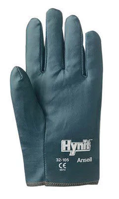 ski gloves -  Ansell Size 9 Hynit Medium Duty Multi-Purpose Cut And Abrasion Resistant Blue Nitrile Impregnated Fabric Fully Coated Work Gloves With Interlock Knit Liner And Slip-On Cuff