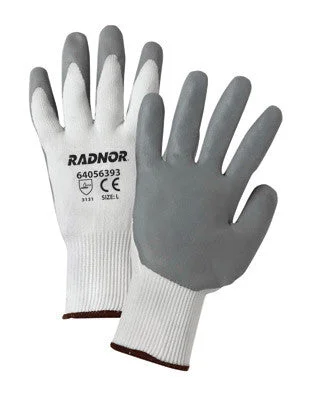 exploration gloves -  Radnor Small White Premium Foam Nitrile Palm Coated Work Glove With 15 Gauge Seamless Nylon Liner And Knit Wrist