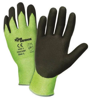 meditation gloves -  West Chester Large Zone Defense 10 Gauge Cut Resistant Black Nitrile Dipped Palm Coated Work Gloves With Elastic Knit Wrist