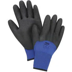 low quality gloves -  North by Honeywell Size 10 Black And Blue NorthFlex Cold Grip Textured Nylon Synthetic Lined Cold Weather Gloves With Knit Wrist And Foamed PVC Coated Knuckle