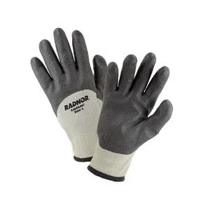 yellow gloves -  Radnor X-Large Black And Gray 7 Gauge Brushed Acrylic Terry Nylon Lned Cold Weather Gloves With Double Coated Air Infused PVC