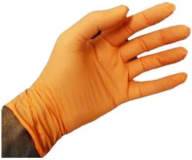 biodegradable gloves -  CT International Large Orange 5 mil Nitrile Powder-Free Disposable Exam Gloves (100 Gloves Per Box)