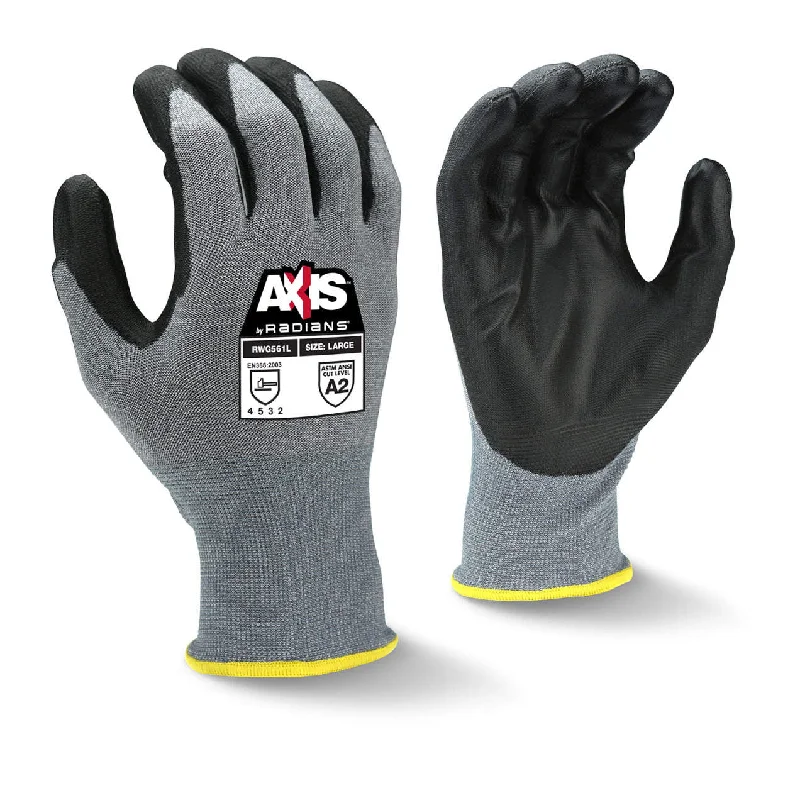 machine made gloves -  Cut Resistant, A2 Rating, PU Coated (12pr/pk)