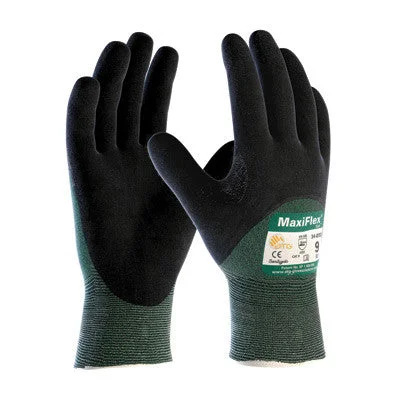 elbow length gloves -  Protective Industrial Products Large Green And Black MaxiFlex Cut By ATG Engineered Yarn Cut Resistant Gloves With Continuous Knitwrist And Reinforced Thumb Crotch