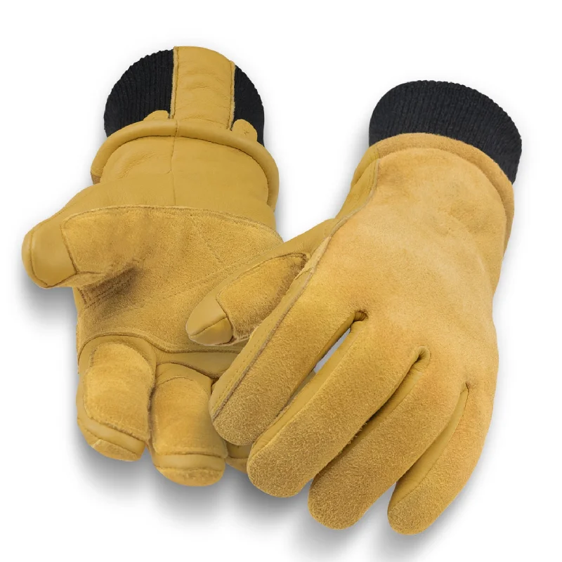 hairdressing gloves -  Deerskin Premium Leather Winter Gloves with 3M Thinsulate - Tan