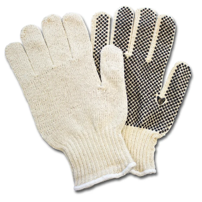 exploration gloves -  Cotton Knit, 1 Sided PVC Dot Grip (12/PR)