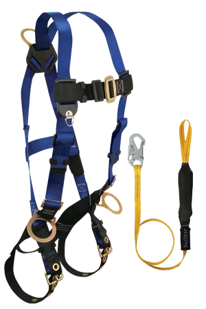 reusable gloves -  FallTech Back and Side D-rings, Tongue Buckles, 5pt, 6' Looped SoftPack Lanyard with Snap Hook