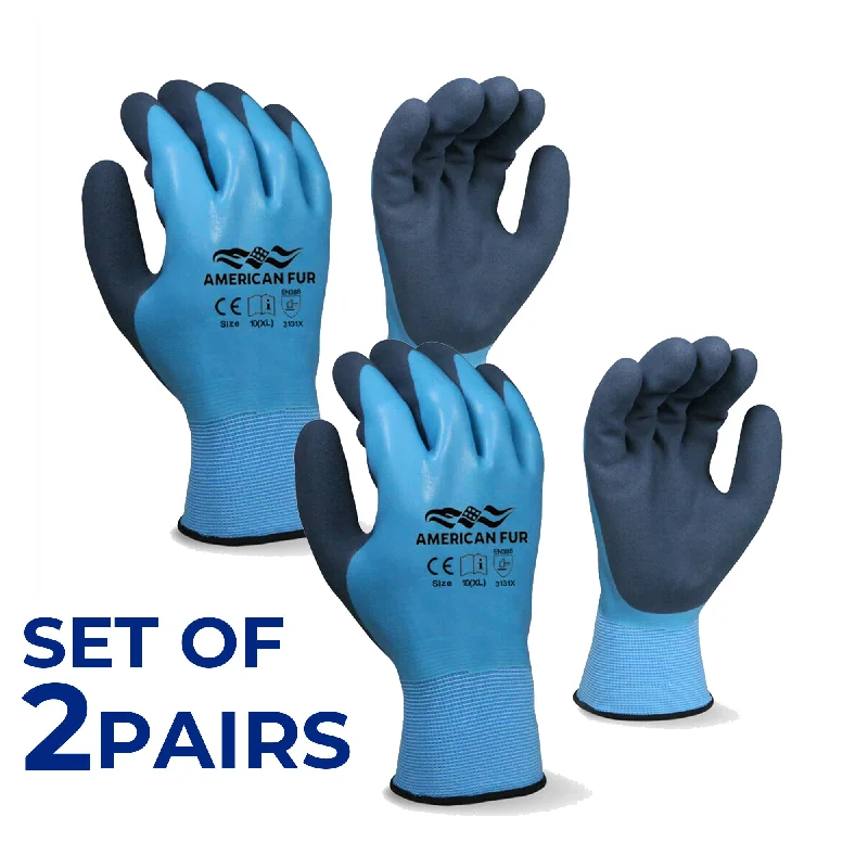 groom gloves -  Fully Coated Double Dip Waterproof Latex Breathable Gloves