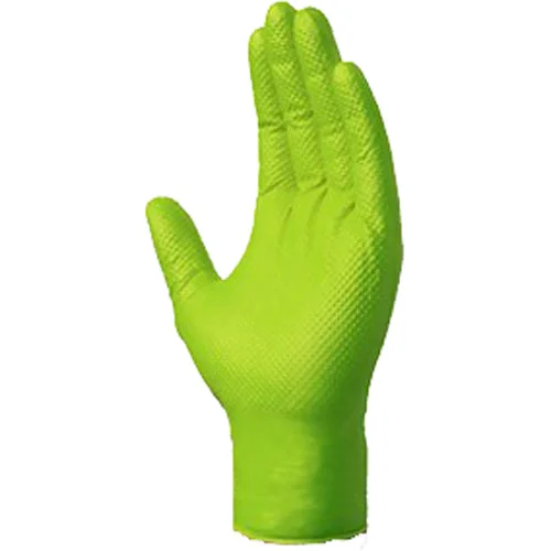 piercing gloves -  Nitrile Heavy Duty Green Gripper Glove (100/bx)