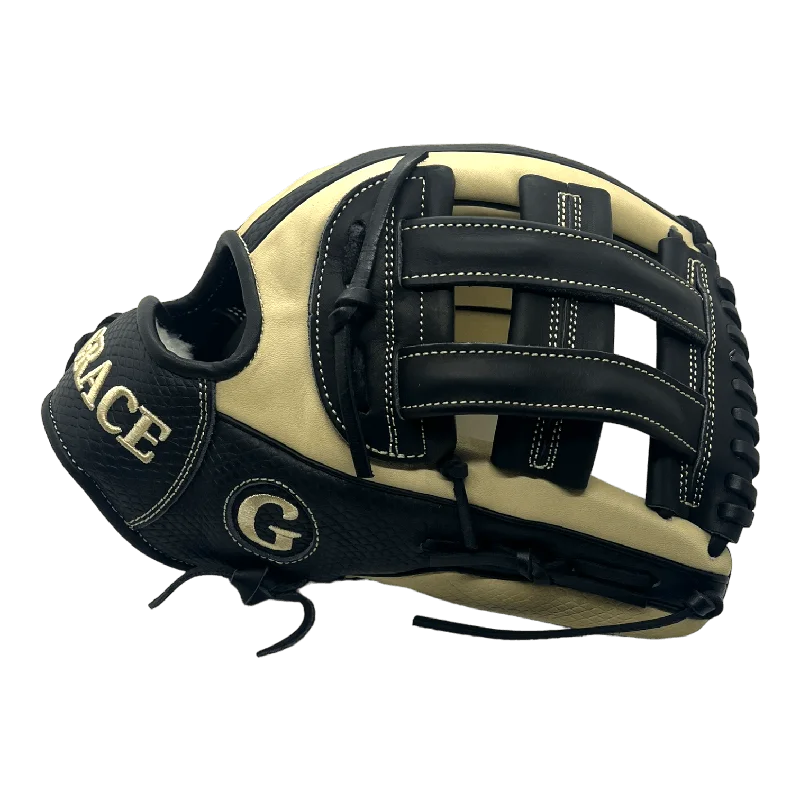 printed gloves -  Grace Custom 12.75” Inch H-Web Black Snake Skin Blonde Outfield Glove