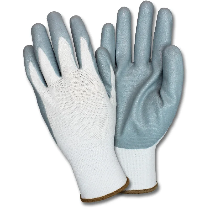 satin gloves -  Grey/White Coated Knit Gloves (12/pr)