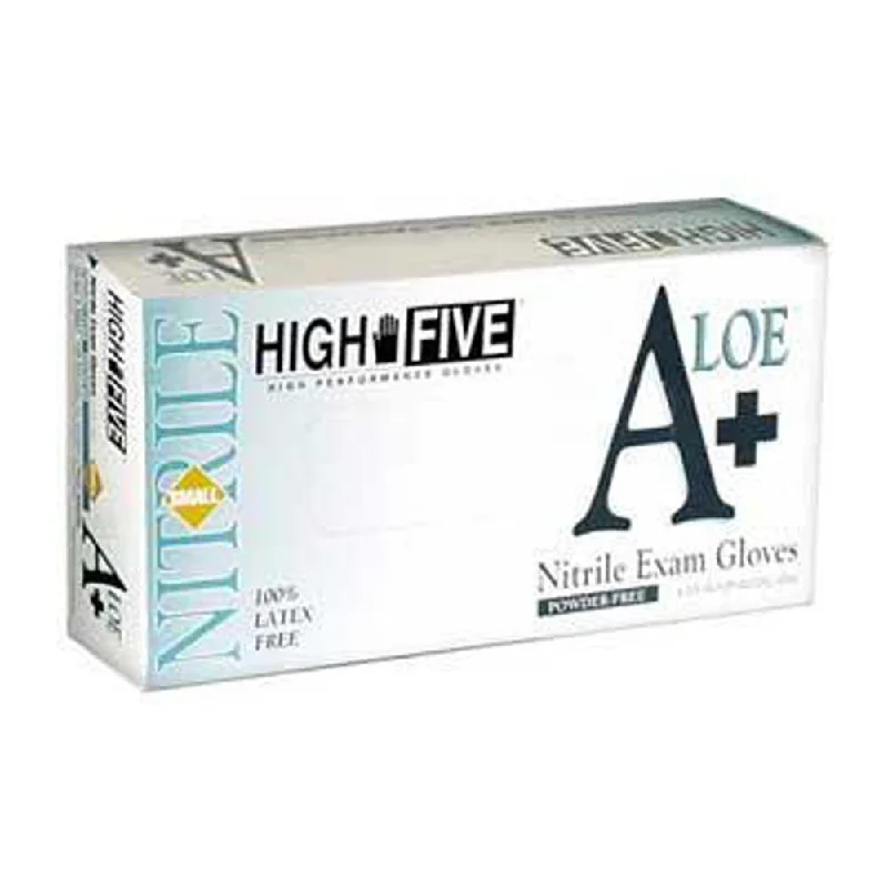 nail salon gloves -  High Five - A+ Aloe Nitrile Exam Glove Size X-large