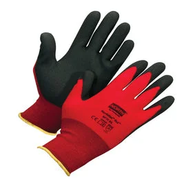 low quality gloves -  Honeywell Size 8 / Medium NorthFlex Red™ NF11 15 Gauge Foam PVC Palm And Fingertips Coated Nylon Liner And Knit Wrist Cuff