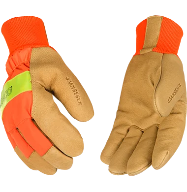 tear resistant gloves -  Kinco 1938KWP HydroFlector Waterproof Insert Grain Pigskin Thermal Insulation Gloves (One Dozen)