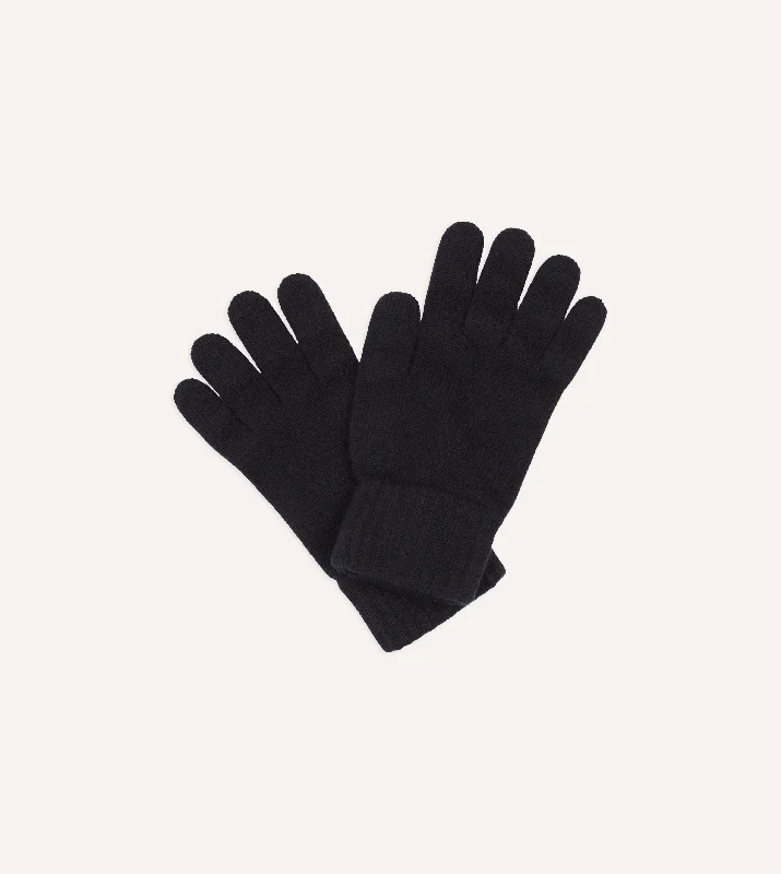 injury recovery gloves -  Navy Cashmere Knitted Gloves