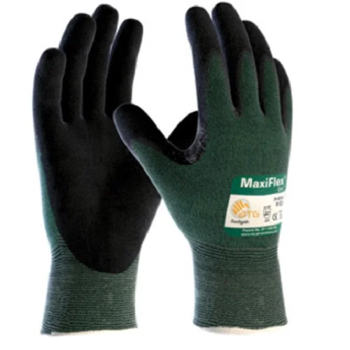 waterproof gloves -  PIP Industrial Products 34-8743/L MaxiFlex® Cut Large Green Micro-Foam Nitrile Coated Gloves 15 Gauge [A2] 4331